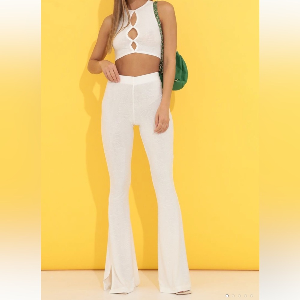 Jeanette Cutout Two Piece Set in White